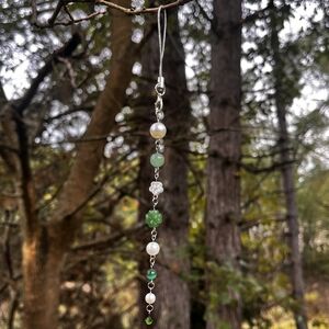 Lucky Phone Charm - Green Aventurine- Beaded Phone Charm Strap - 5 inches (Long)